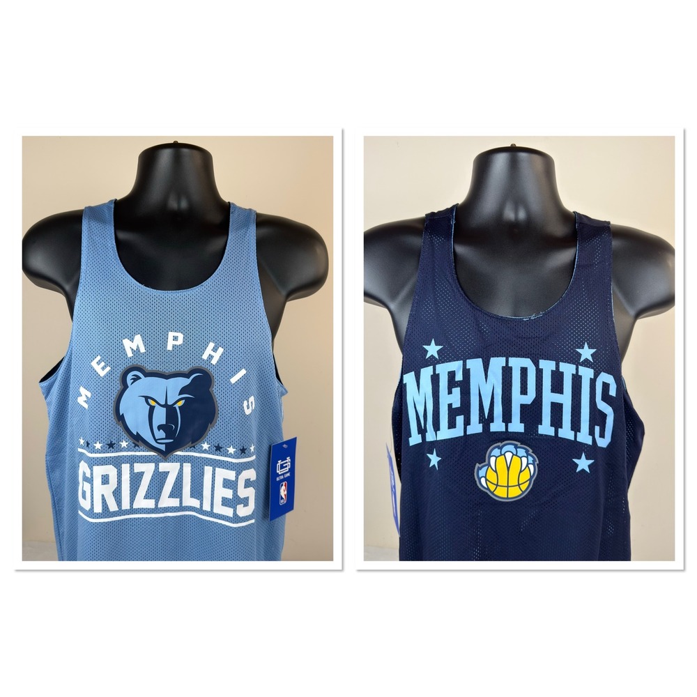 NBA Memphis Grizzlies Reversible Mesh Tank Top Ultra Game Blue Navy Mens Small
